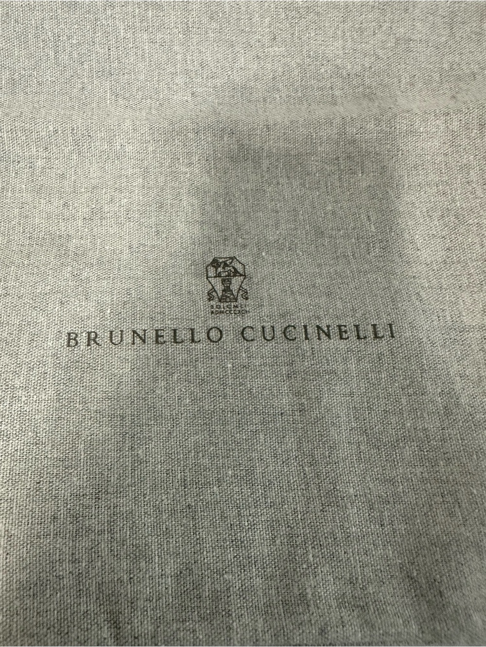 Brunello Cucinelli Gray Logo Drawstring Dust Bag